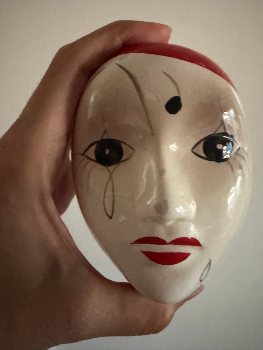 Vintage 1980s Price Products Pierrot clown ceramic trinket box